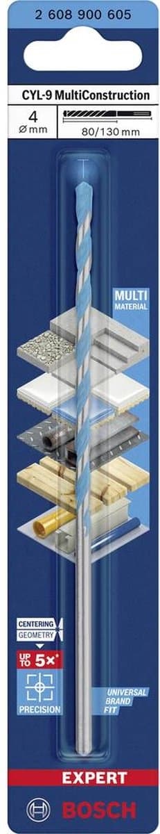 Bosch Tillbehör EXPERT CYL-9 MultiConstruction 2608900605 Multifunktionsborr 1 st 4 mm Total längd 130