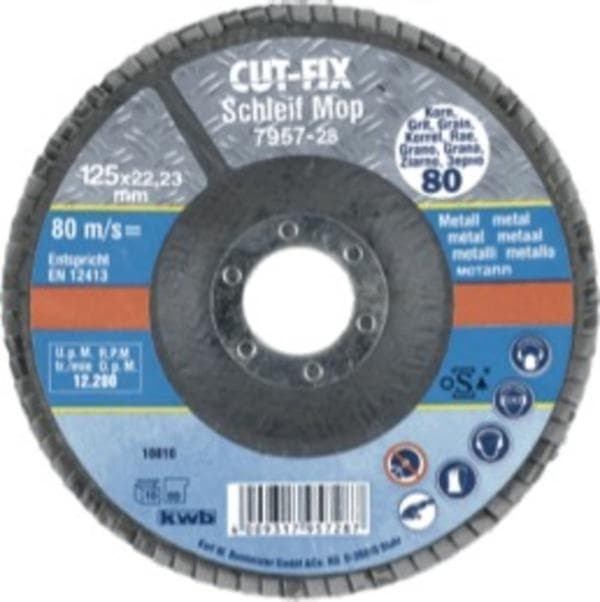 KWB - Slipklaffskiva - Slipmopp - Cut-Fix 125mm - Grit K80