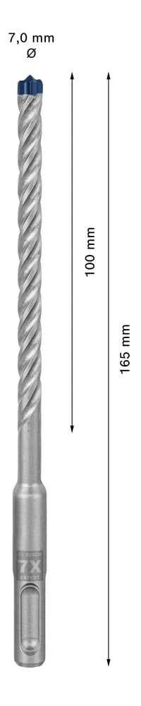 Bosch Expert SDS-plus-7X - borr - hammarinsats - 7 mm - SDS-plus - längd: 165 mm
