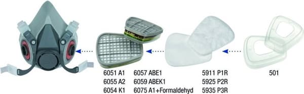 3M 501 Filterholder - 2 stk til 3M maske