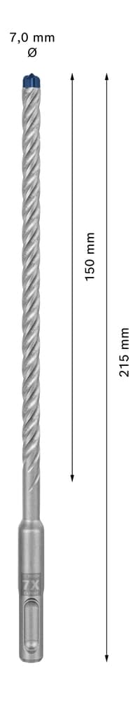 Bosch Expert SDS-plus-7X - pora - vasaran sisäosa - 7 mm - SDS-plus - pituus: 215 mm