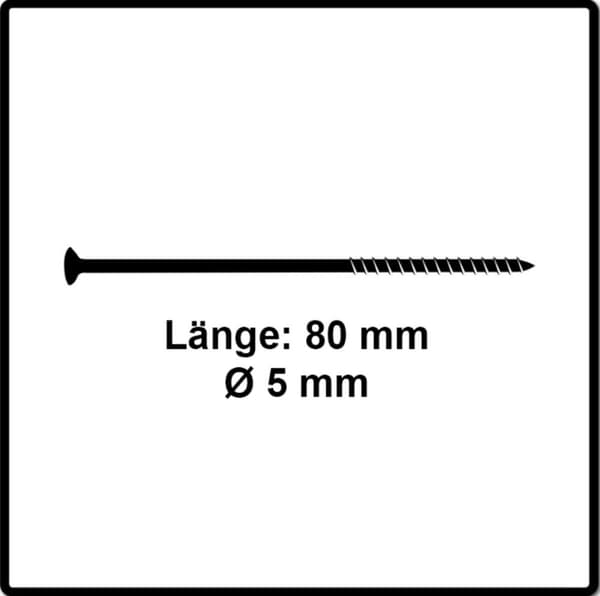 Fischer 670383 spånskivaskruv Power-Fast II 5,0 x 80 TX20 - försänkt huvud - delgänga - blå zinkpläterad (200 st)