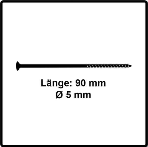 Fischer 670385 lastulevyruuvi Power-Fast II 5,0 x 90 TX20 - uppokanta - osittainen kierre - sinisinkitty (200 kpl)