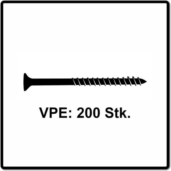 Fischer 670365 spånpladeskrue Power-Fast II 5,0 x 100 TX20 - forsænket hoved - delgevind - blå zinkbelagt (200 stk)