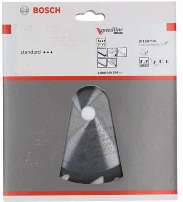 Bosch Speedline Wood Rundsavklinge - 160 x 16 x 2,4 mm - 12 tænder