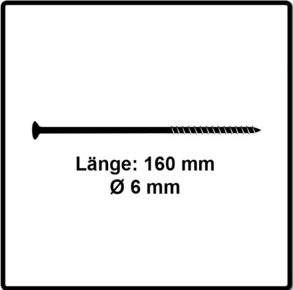 Fischer 670464 spånpladeskrue Power-Fast II 6,0 x 160 TX30 - undersænket hoved - delgevind - blå zinkbelagt (100 stk)