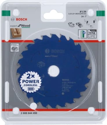 Bosch Expert til træ - rundsavklinge - til træ - 136 mm - 24 tænder