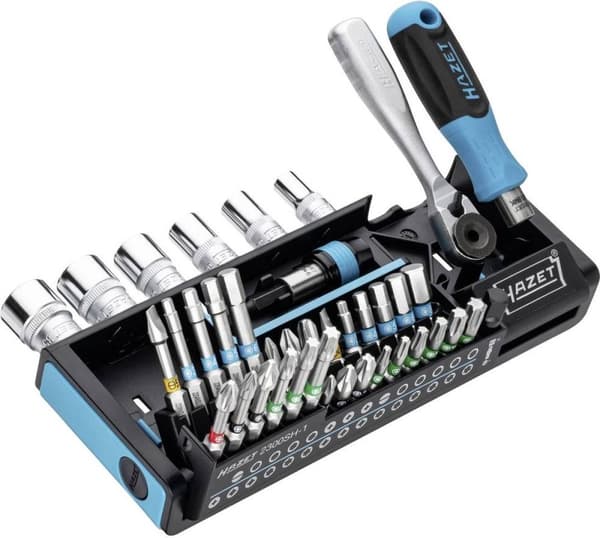 Hazet SmartHolder 2300SH-1 Bit sæt 39-delt flad, Phillips, Phillips, Pozidriv, unbrakon, indre-Torx, fatning (sekskant)