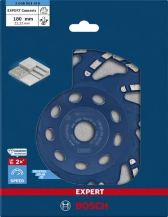 Bosch 2608901479 diamantskålskiva EXPERT Betong - Maximal hastighet vid slipning av betong! Effektiv dammsugning genom stora dammöppningar. Att slipa