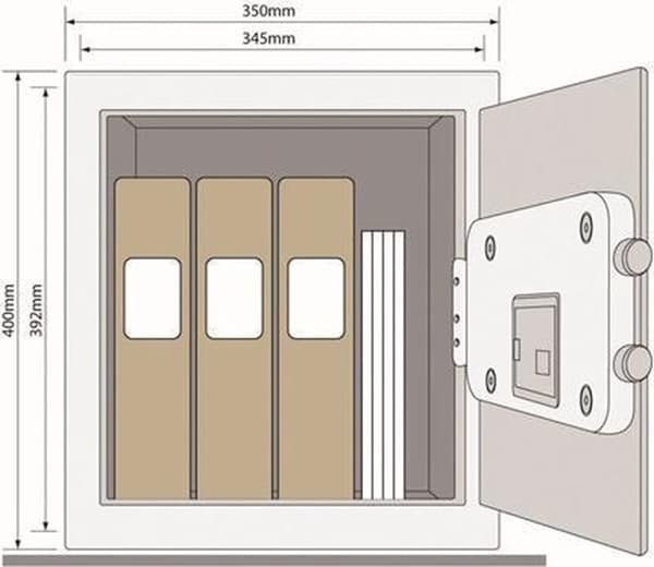 Yale-kassakaappi - Yhdistelmälukko - Korkean turvallisuuden toimistokassakaappi - 400 x 350 x 340 mm - Musta