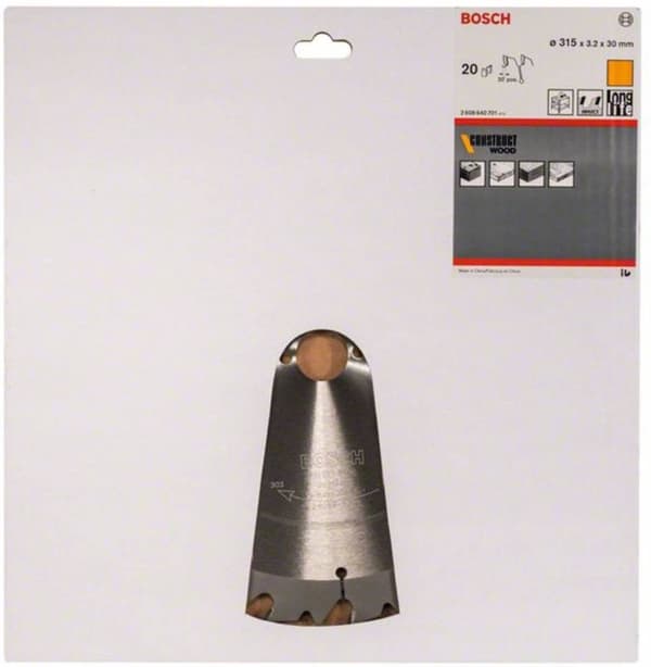 Bosch rundsavklinge Construct Wood 315 x 30 x 3,2 mm - 20 tænder