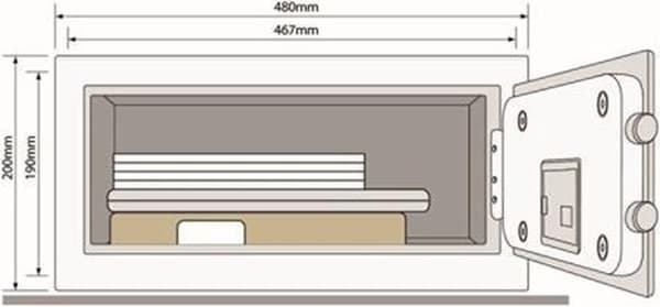 Yale Safe - Kombinationslås - Maximal säkerhet Laptopskåp - SKG 2 - 200 x 480 x 350 mm - Antracit