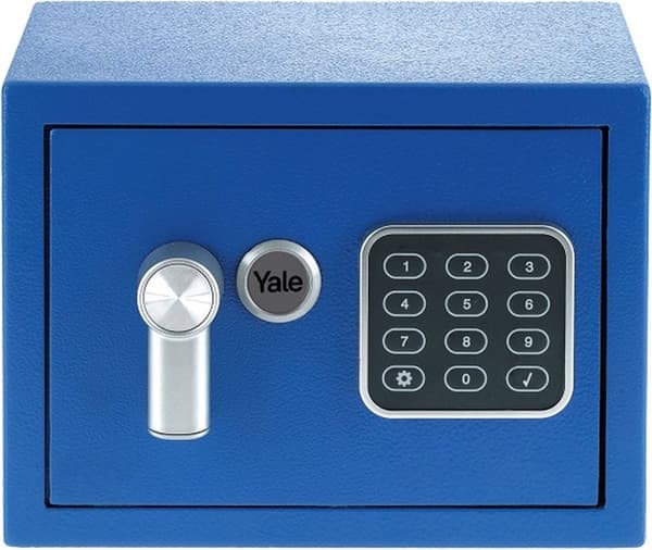 Yale elektroninen kassakaappi - yhdistelmälukko - kassakaappi yhdistelmälukolla - 170 x 230 x 170 mm - sininen