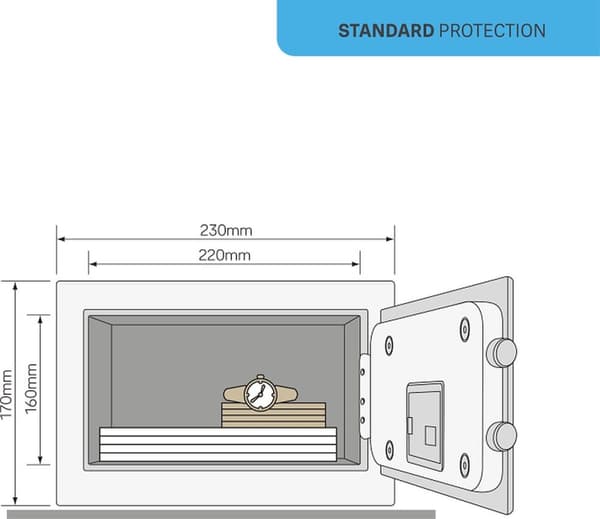 Yale Electronic Safe Mini - Kombinationslås - Pengeskab med kombinationslås - 170 x 230 x 170 mm - Pink