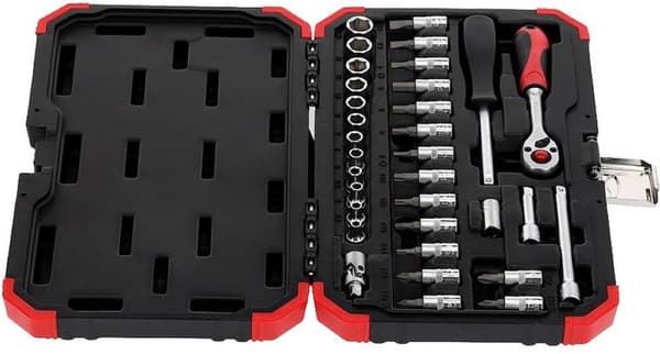 Gedore rød topnøglesæt 33-delt 1/4” 4-13 mm - 3300051
