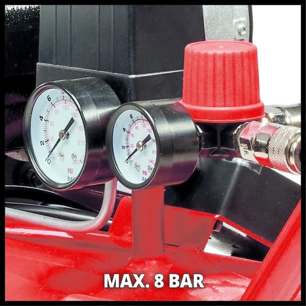 Einhell Kompressor TE-AC 50 Silent (kompressor - 1.500 W - maks. 8 bar - oliefri/service - 50 l tank - aftapningsskrue - sikkerhedsventil)