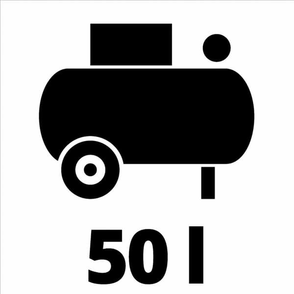 Einhell Kompressor TE-AC 50 Silent (kompressor - 1.500 W - maks. 8 bar - oliefri/service - 50 l tank - aftapningsskrue - sikkerhedsventil)