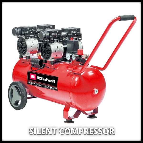 Einhell Kompressor TE-AC 50 Silent (kompressor - 1.500 W - maks. 8 bar - oliefri/service - 50 l tank - aftapningsskrue - sikkerhedsventil)