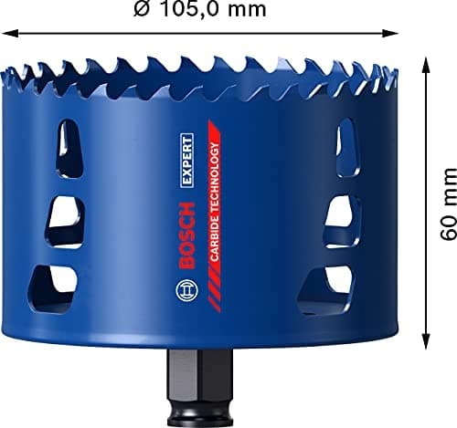 Bosch Professional 1x Expert Tough Material Hulsav (til træ med metal, Ø 105 mm, tilbehør til slagboremaskine)
