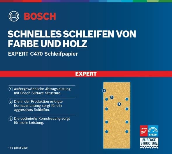 Bosch tilbehør 2608901670 sandpapir til orbitalslibere korn 60, 120, 180 (L x B) 133 mm x 80 mm 1 sæt