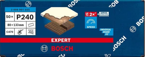 Bosch tillbehör 2608901665 sandpapper för orbitalslip korn 240 (L x B) 133mm x 80mm 5