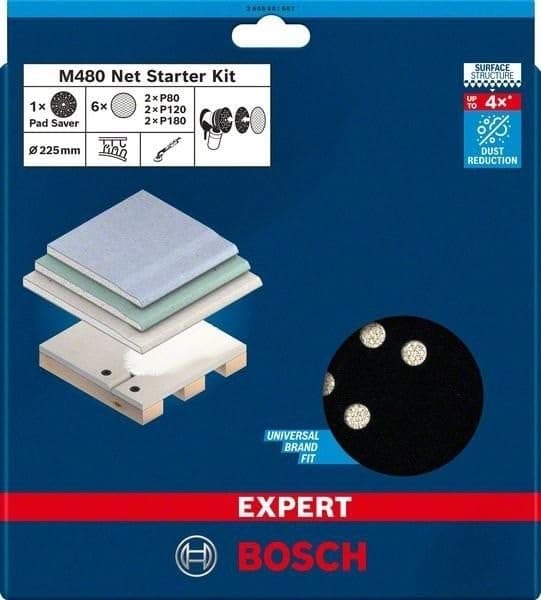 Bosch tillbehör 2608901667 slipnät för gipsslip korn 80, 120, 180 (Ø) 225 mm 1 set