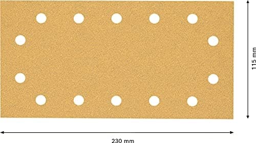 Bosch slibeplade 115x230mm, K60, 50 stk. 14-huller, C470, Træ+maling EXPERT (2608900943)