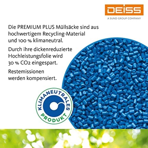 Deiss 10002 premium affaldsposer lavet af genbrugt LDPE 120 l blå 150 stk.