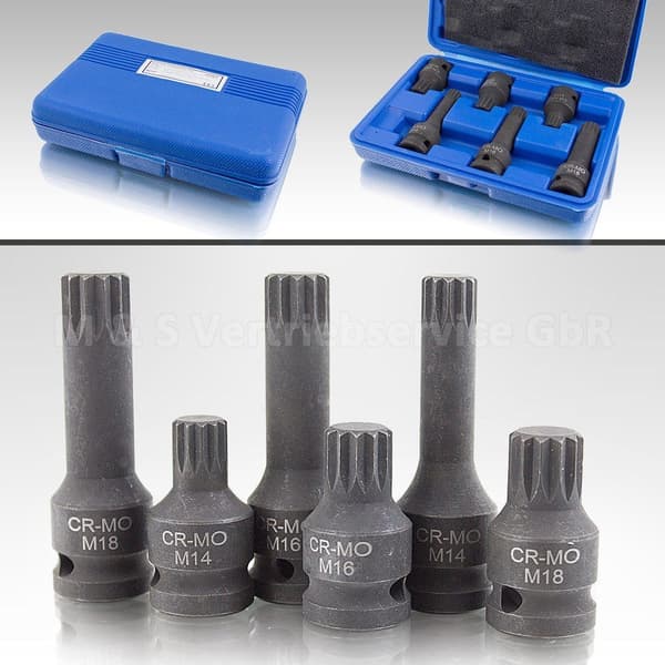 Työkalusarja Kiila-iskuavaimet M14 M16 M18 XZN 1/2" BITUXX