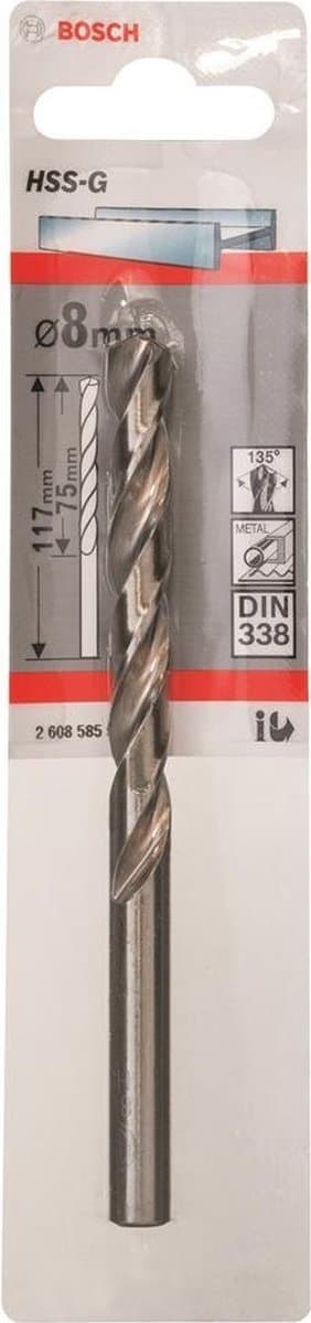 Bosch - Metallborr HSS-G, standard 8 x 75 x 117 mm