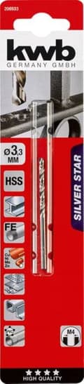 Miniatyrbild 2 av 4: KWB - Metallborr - Metallspiralborr - Typ HSS - 3,3 mm