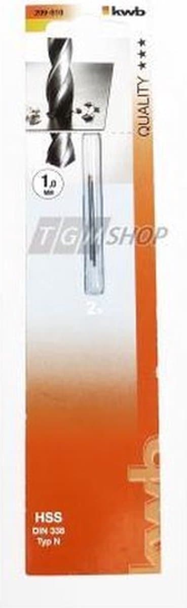 kwb 209610 HSS spiralbor 1 mm total længde 34 mm DIN 338 lige skaft 2 stk (209610)