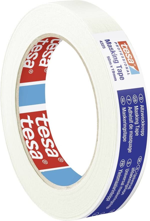 Tesa 04325 papirmaskeringstape - Generelt - creme - 19mm x 50m