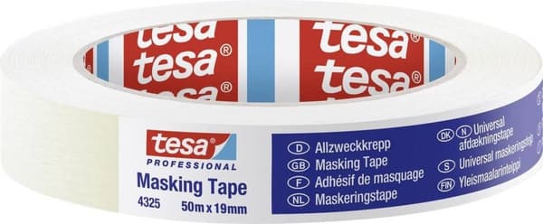 Tesa 04325 papirmaskeringstape - Generelt - creme - 19mm x 50m