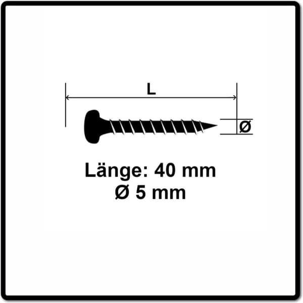 Fischer Power-Fast II 670438 spånskiva skruvar 5 mm 40 mm T-profil stål galvaniserat 100 stycken (6704)