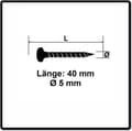 Miniatyrbild 5 av 6: Fischer Power-Fast II 670438 spånskiva skruvar 5 mm 40 mm T-profil stål galvaniserat 100 stycken (6704)
