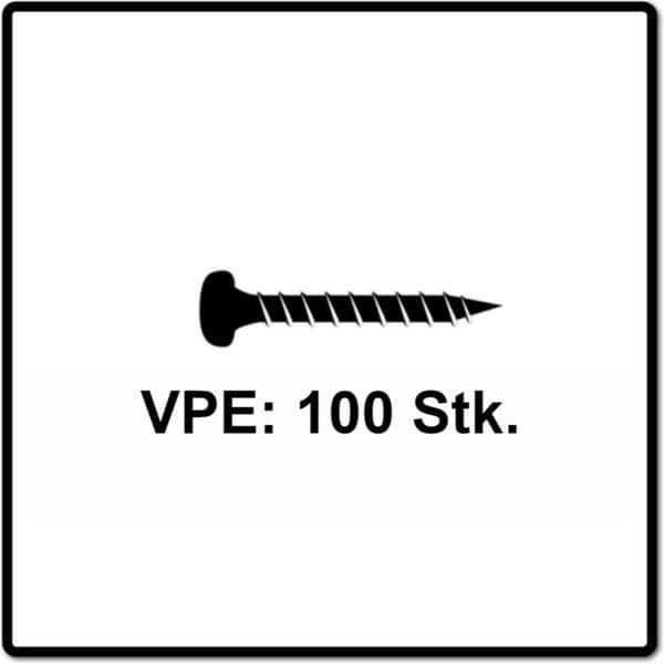 Fischer Power-Fast II 670438 spånskiva skruvar 5 mm 40 mm T-profil stål galvaniserat 100 stycken (6704)