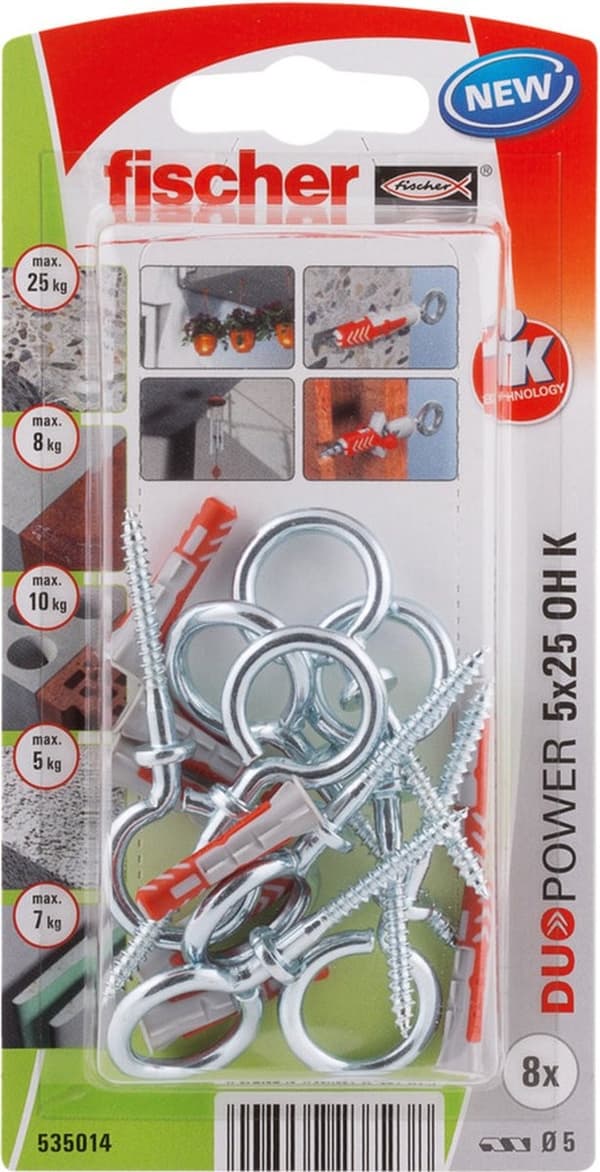 Fischer stik Duopower med øjenkrog 8x40mm (pr. 2 stk.)