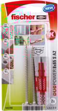 Miniatyrbild 1 av 8: Fischer plugg Duopower med rostfri A2 skruv 8x65mm (per 2 st)