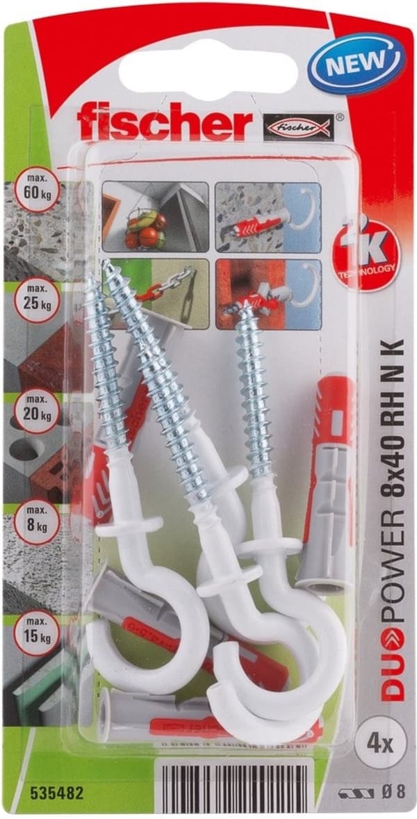 Fischer Universalstik med rund krog - 8x40mm