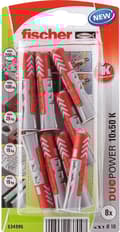 Miniatyrbild 4 av 8: Dubbar Fischer DuoPower 534995 Ø 10 x 50 mm nylon (8 stycken)