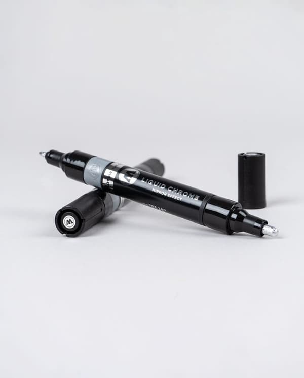 Molotow Liquid Chrome Twin tip markør - 1,5 mm og 4 mm spids - Tilgængelig krom pen