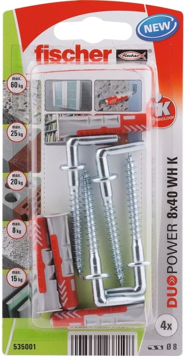 Insexnycklar Fischer DuoPower 535001 dubbar 8 x 40 mm 4 dubbar