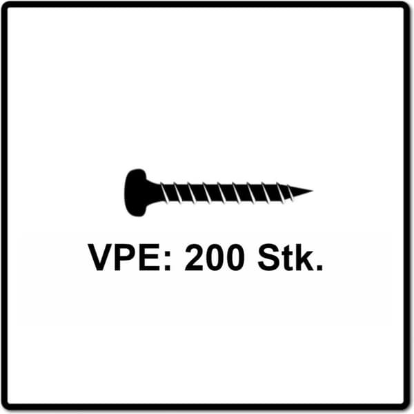 Fischer Power-Fast II 670239 spånpladeskruer 4 mm 40 mm T-profil stål galvaniseret 200 stk (6702)