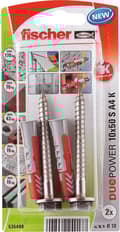 Miniatyrbild 1 av 8: Fischer plugg Duopower med rostfri A4-skruv 10x50mm (per 2 st)