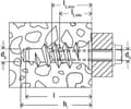 Miniatyrbild 3 av 10: Fischer Turbo lättbetongankare 10x50mm - FTP K 4 - nylon (per 4 st)