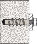 Miniatyrbild 7 av 10: Fischer Turbo lättbetongankare 10x50mm - FTP K 4 - nylon (per 4 st)
