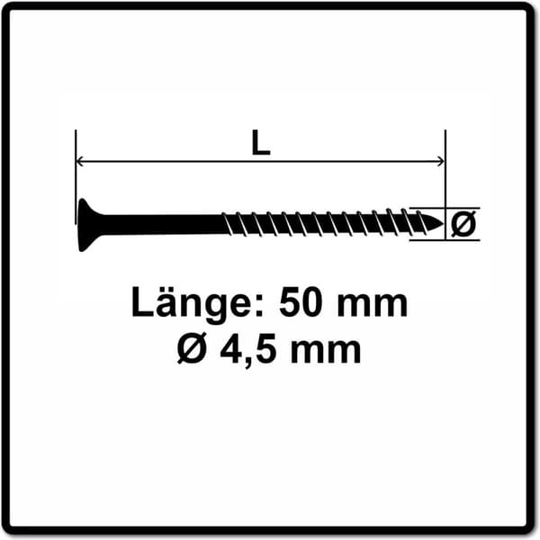 Fischer Power-Fast II 670272 spånpladeskruer 4,5 mm 50 mm T-profil stål galvaniseret 200 stk (67 stk.
