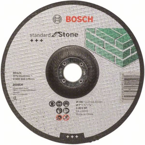 Bosch Skæreskive buet Standard til Stone C 30 S BF, 180 mm, 22,23 mm, 3,0 mm 1.