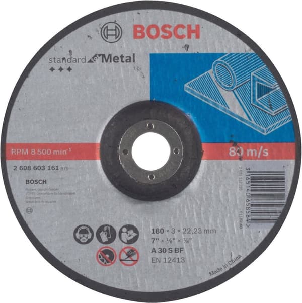 Kapskiva böjd Standard för metall A 30 S BF, 180 mm, 22,23 mm, 3,0 mm 1:a